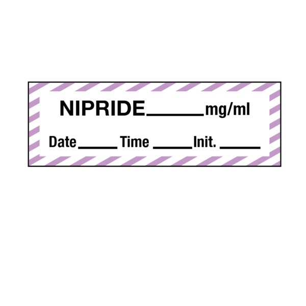Tape, Nipride 1/2" x 500" White w/Violet stripes & Black